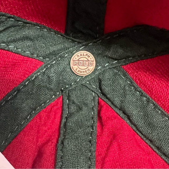 POLO RALPH LAUREN Logo Twill Flat Bill Baseball Ball Cap Hat, WINE, NAVY - Picture 12 of 15